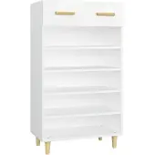 vidaXL Armoire à chaussures Blanc 60x35x105 cm Bois d'ingénierie