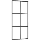 vidaXL Schiebetür 90x205 cm ESG -Glas und Aluminiumschwarz