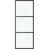 vidaXL Porte coulissante en 3 parties verre ESG et aluminium 76x205 cm noir