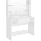 vidaXL Coiffeuse avec éclairage LED 100x40x135 cm MDF blanc