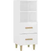 vidaXL Sideboard blanc brillant 34,5x34x90 cm Bois composite