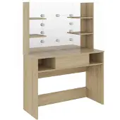 vidaXL Coiffeuse avec éclairage LED 100x40x135 cm MDF aspect chêne
