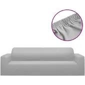 vidaXL Housse extensible de canapé 2 places Gris Jersey de polyester