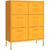 vidaXL Armoire à tiroirs Jaune moutarde 80x35x101,5 cm Acier