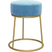 vidaXL Tabouret rond Bleu clair Velours