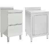 vidaXL Armoires de cuisine commerciales 2 pcs. Acier inoxydable