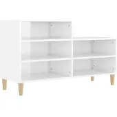 vidaXL Armoire à chaussure Blanc brillant 102x36x60 cm Bois ingénierie