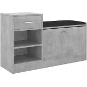 vidaXL Banc à chaussures Gris béton 94,5x31x57 cm Aggloméré