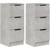 vidaXL Sideboards 2 pcs. Gris béton 30x30x70 cm Bois composite