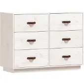 vidaXL Sideboard Blanc 100x40x75 cm Pin massif