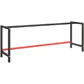 vidaXL Bâti d'établi noir mat et rouge mat 220x57x79 cm Métal