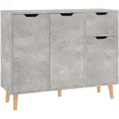 vidaXL Sideboard gris béton 90x30x72 cm Bois composite