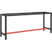 vidaXL Support d'établi noir mat et rouge mat 190x50x79 cm Métal