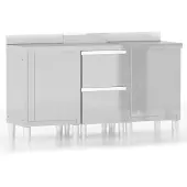 vidaXL Armoires de cuisine commerciales 3 pcs. acier inoxydable