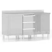 vidaXL Armoires de cuisine commerciales 3 pcs. acier inoxydable