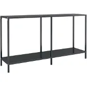 vidaXL Table console Noir 140x35x75,5 cm Verre trempé