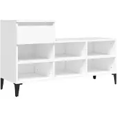 vidaXL Armoire à chaussures Blanc 102x36x60 cm Bois d'ingénierie