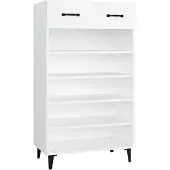 vidaXL Armoire à chaussures Blanc 60x35x105 cm Bois d'ingénierie