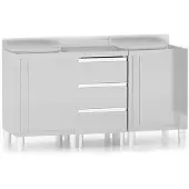 vidaXL Armoires de cuisine commerciales 3 pcs. acier inoxydable