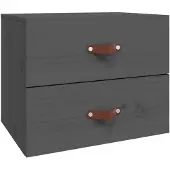 vidaXL Table de nuit murale Gris 50x36x40 cm