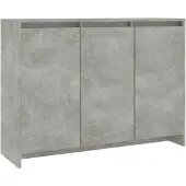 vidaXL Sideboard gris béton 102x33x75 cm Bois composite