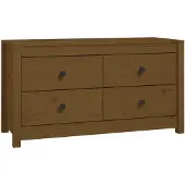 vidaXL Armoire d'appoint brun miel 100x40x54 cm Pin massif