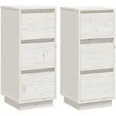 vidaXL Sideboards 2 pcs. Blanc 32x34x75 cm Pin massif