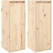 vidaXL Armoires murales 2 pcs 30x30x80 cm Bois de pin massif