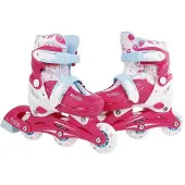 Street Rider Inlineskates rosa / weiß, verstellbar von Größe 27-30