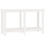 vidaXL Établi blanc 140x50x80 cm pin massif