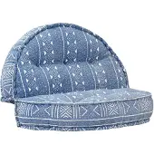 vidaXL Pouf 100x20 cm Indigo Tissu