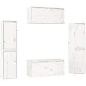 vidaXL Armoires TV 6 pcs. Blanc Pin massif