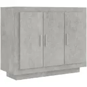 vidaXL Sideboard gris béton 92x35x75 cm Bois composite