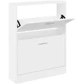vidaXL Meuble à chaussures Blanc 59x17x81 cm Bois d'ingénierie