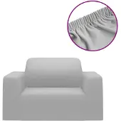 vidaXL Housse extensible de canapé Gris Jersey de polyester