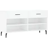 vidaXL Banc à chaussures blanc 102x35x55 cm bois d'ingénierie