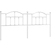 vidaXL Tête de lit de rechange en métal blanc 200 cm