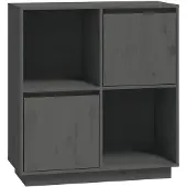 vidaXL Sideboard Gris 74x35x80 cm Pin massif
