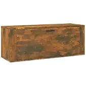 vidaXL Armoire à chaussures murale Chêne fumé 100x35x38 cm