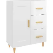 vidaXL Sideboard blanc brillant 69,5x34x90 cm Bois composite