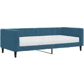 vidaXL Lit de jour avec matelas bleu 90x200 cm velours