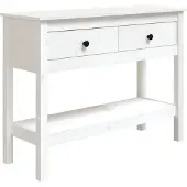 vidaXL Table console Blanc 100x35x75 cm Bois massif de pin