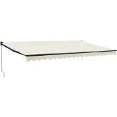 vidaXL Auvent rétractable Crème 5x3 m Tissu et aluminium