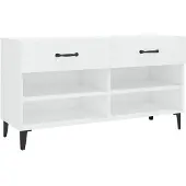 vidaXL Armoire à chaussure Blanc brillant 102x35x55 cm Bois ingénierie