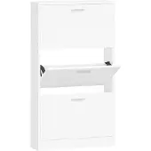 vidaXL Meuble à chaussures Blanc 59x17x108 cm Bois d'ingénierie
