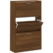 vidaXL Armoire à chaussures Chêne marron 63x24x103cm Bois d'ingénierie
