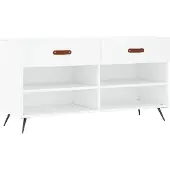 vidaXL Banc à chaussures blanc 102x35x55 cm bois d'ingénierie