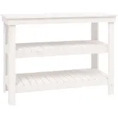 vidaXL Établi blanc 110,5x50x80 cm pin massif