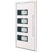 vidaXL Porte d'entrée Blanc 100x200 cm Aluminium et PVC