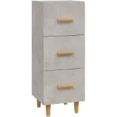 vidaXL Sideboard gris béton 34,5x34x90 cm Bois composite